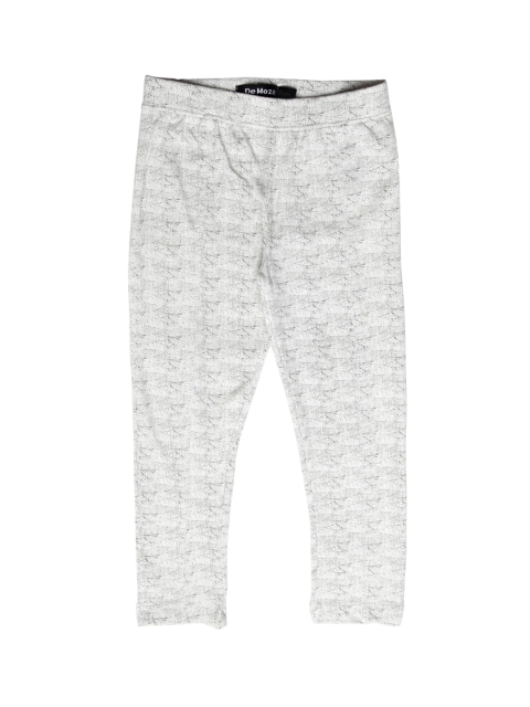 

De Moza Girls White & Black Printed Ankle-Length Leggings