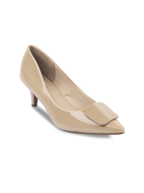 

SOLE HEAD Women Beige Solid Pumps