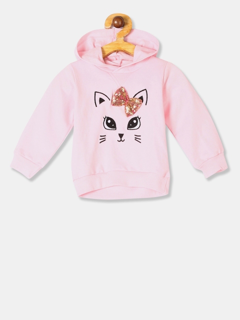 

Donuts Infant Girls Pink Printed Hooded Sweatshirt