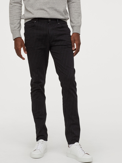 

H&M Men Black Skinny Twill Trousers