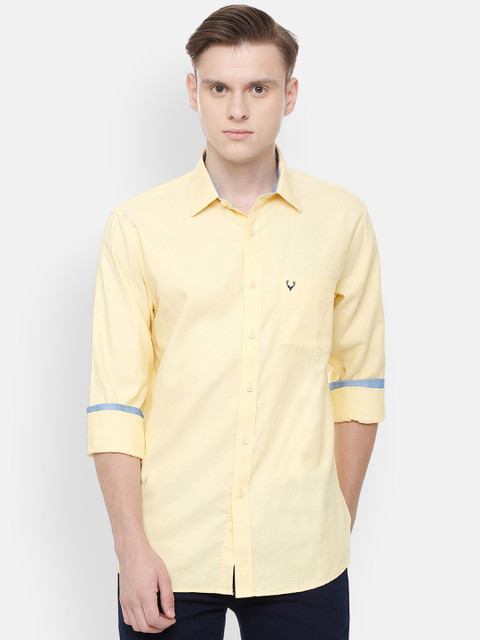 

Allen Solly Men Yellow Slim Fit Solid Casual Shirt