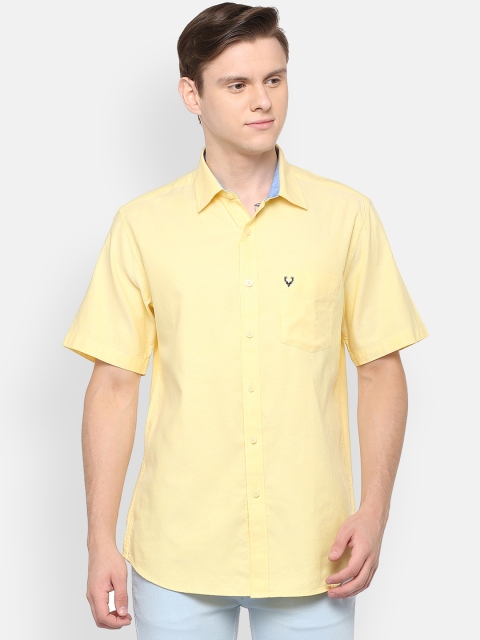 

Allen Solly Men Yellow Slim Fit Solid Casual Shirt