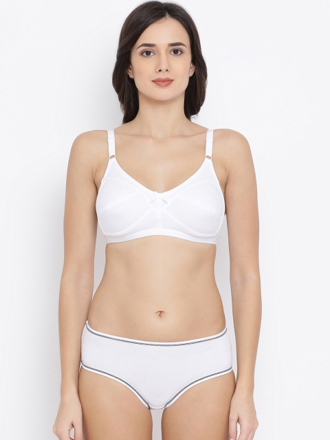 

Clovia Women White Solid Lingerie Set COMBBP29832B