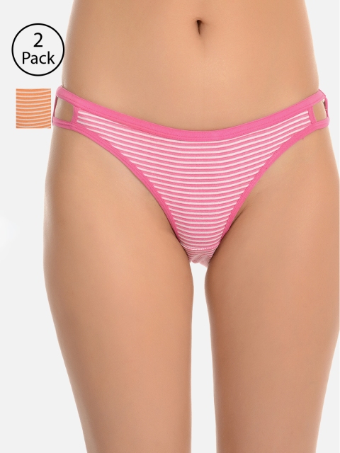 Mod & Shy Women Pack of 2 Assorted Striped Briefs MU7273