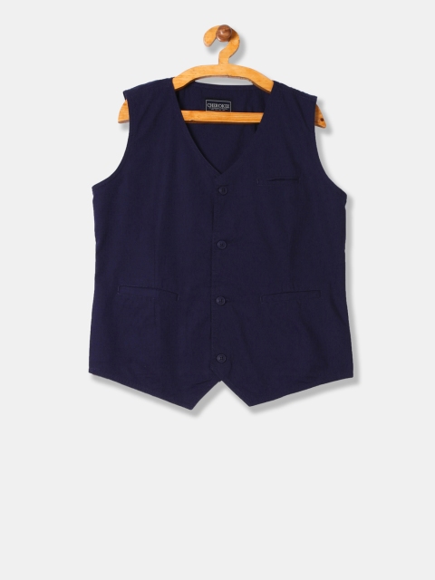

Cherokee Boys Blue Solid Pure Cotton Pure Cotton Waistcoat