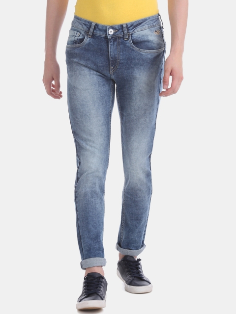 

Flying Machine Men Blue Skinny Fit Mid-Rise Clean Look Stretchable Jeans
