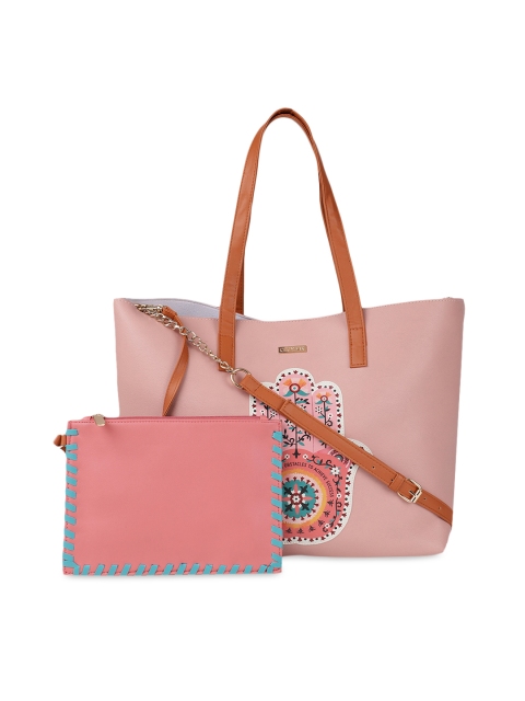 

Chumbak Pink & Green Printed Shoulder Bag With Pouch