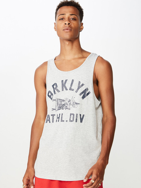 

COTTON ON Men Grey Printed Scoop Neck T-shirt