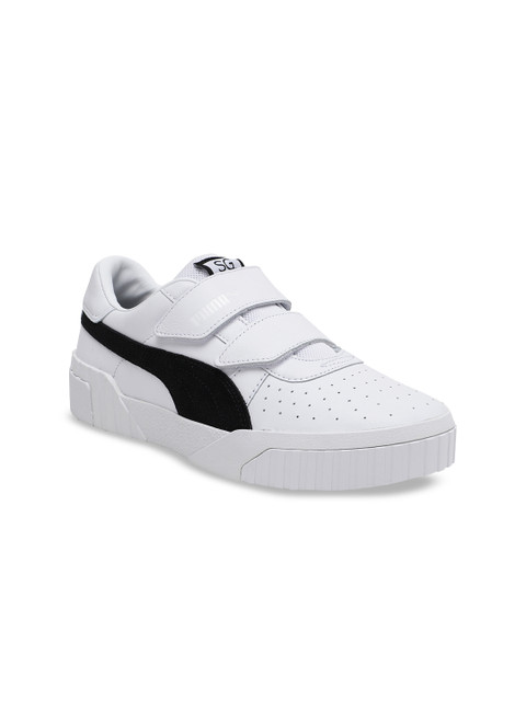 

Puma Women White Cali Velcro B&W x Selena Gomez Leather Sneakers