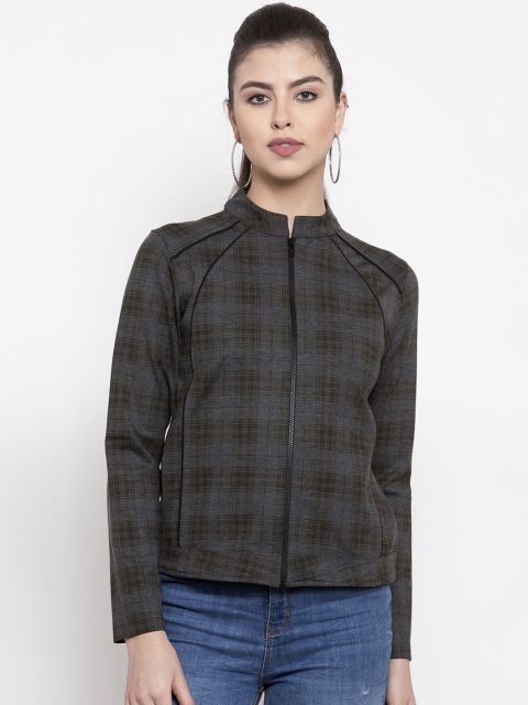 

armure Women Grey Checked Lightweight Padded Jacket