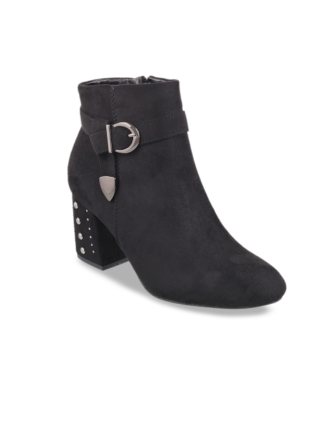 

Metro Women Black Solid Block Heeled Boots