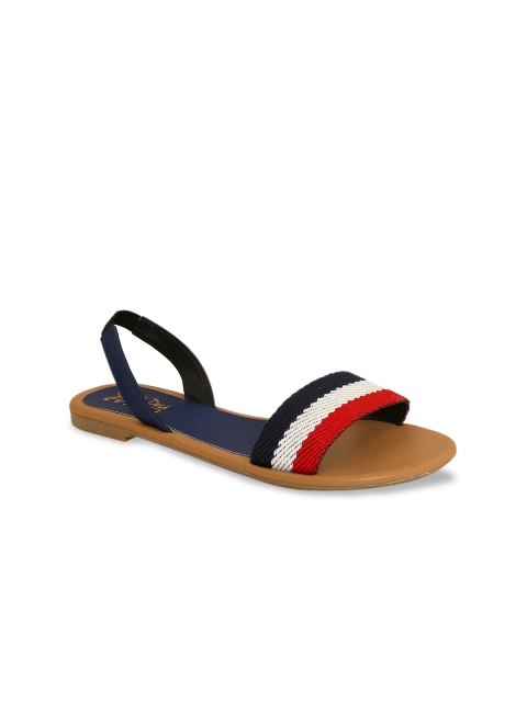 

Siendo Desi Women Blue & White Colourblocked Open Toe Flats
