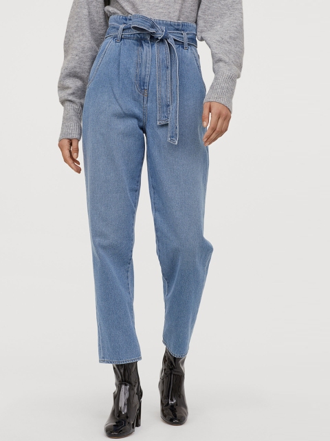 

H&M Women Blue Paper Bag Trousers