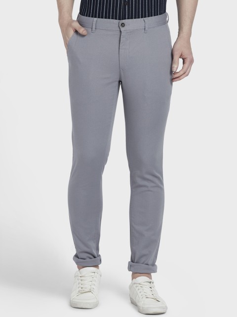 

ColorPlus Men Grey Regular Fit Solid Regular Trousers