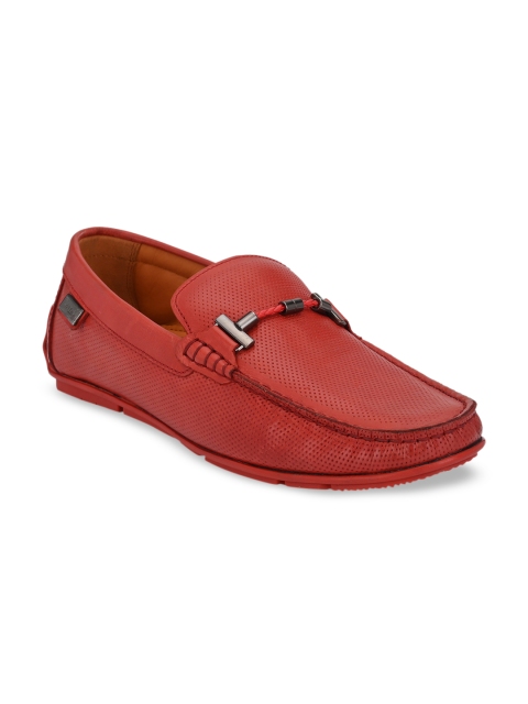 

Hitz Men Red Leather Loafers