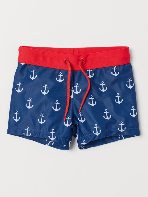 

H&M Boys Blue & White Patterned Swimming Trunks
