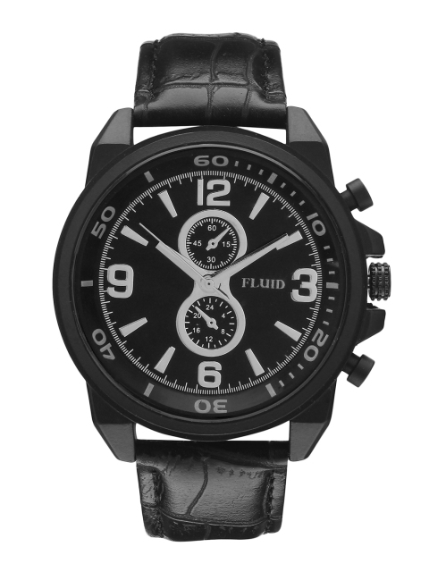 

FLUID Men Black Analogue Leather Watch FL-20-905-BK01