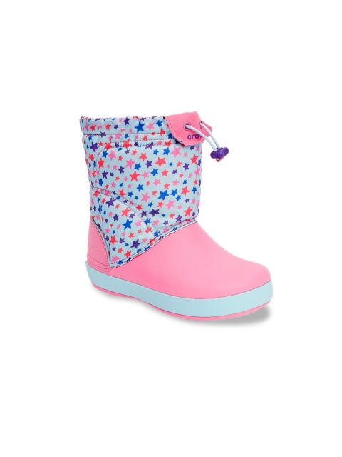 

Crocs Unisex Pink Printed Textile High-Top Flat Boots