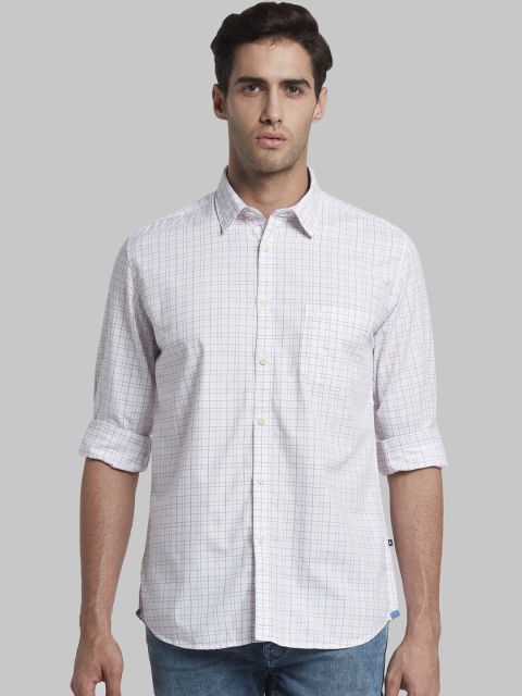 

Parx Men White & Grey Slim Fit Checked Casual Shirt