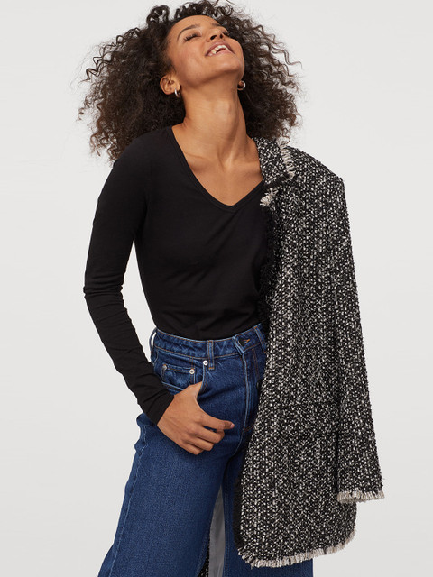 

H&M Women Black V-Neck Top