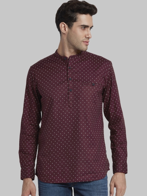 

Parx Men Maroon Slim Fit Printed Casual Shirt