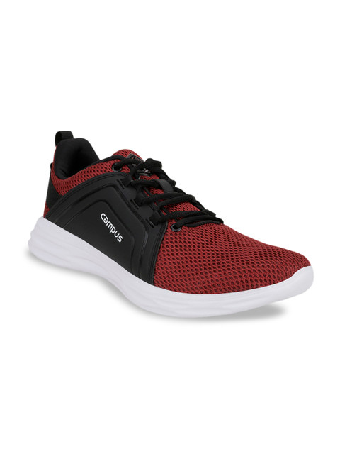 

Campus Men Rust Red & Black Mesh Running Shoes