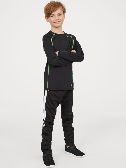 

H&M Boys Black Solid Sports trousers