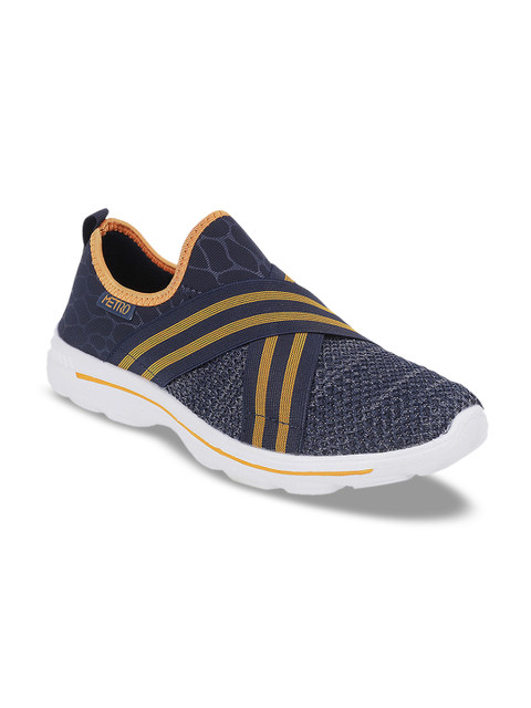 

Metro Women Navy Blue & Yellow Slip-On Sneakers