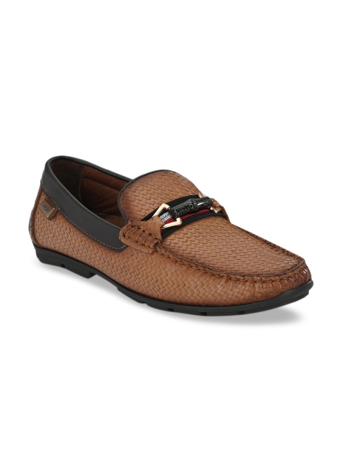 

Hitz Men Tan Brown Leather Loafers