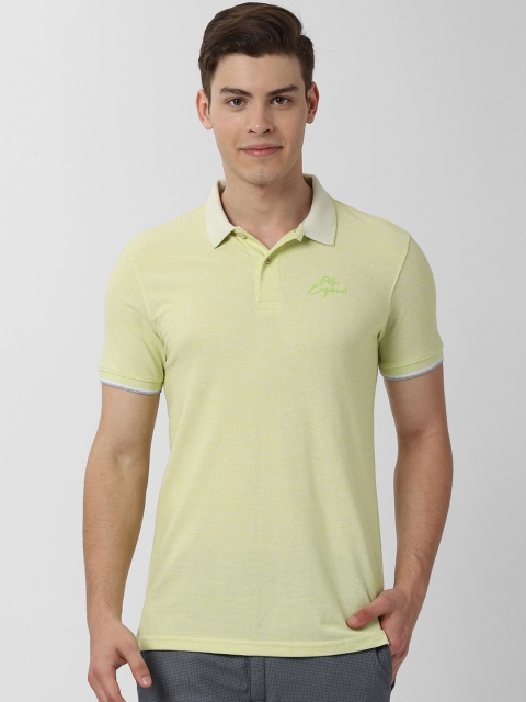 

Peter England Casuals Men Green Solid Polo Collar T-shirt