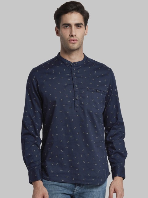 

Parx Men Navy Blue Slim Fit Printed Casual Shirt
