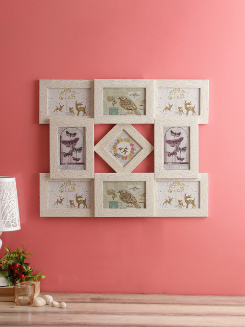 

House Of Accessories Off White & Beige Textured Collage Wall Photo Frame
