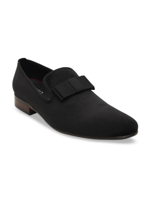 

ROSSO BRUNELLO Men Black Solid Formal Leather Loafers
