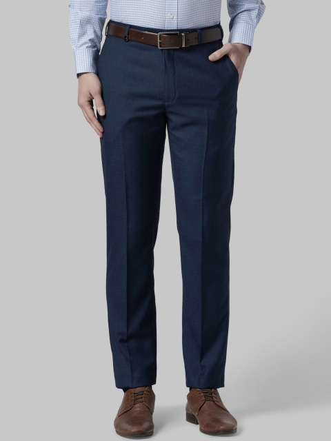 

Park Avenue Men Navy Blue Regular Fit Solid Formal Trousers