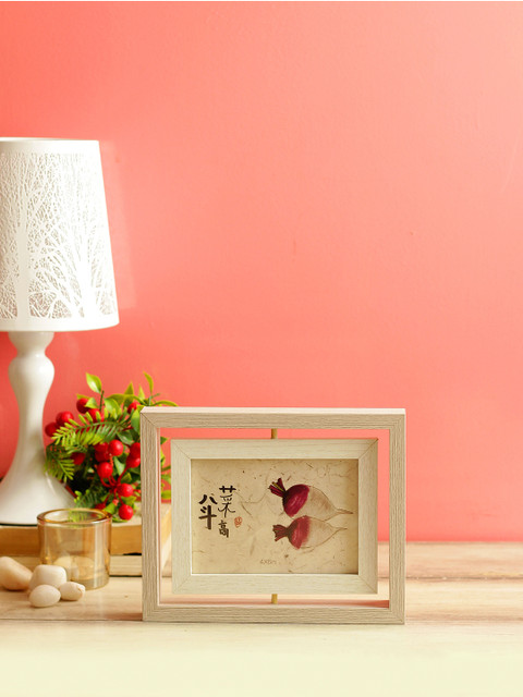 

House Of Accessories Beige Textured Table Photo Frame