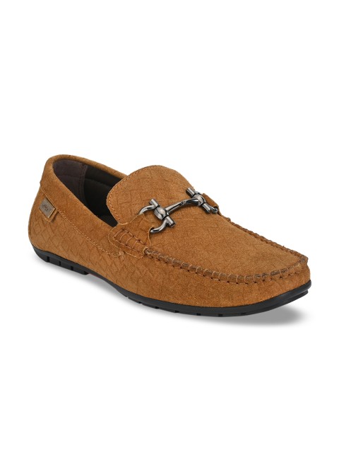 

Hitz Men Tan Brown Leather Loafers