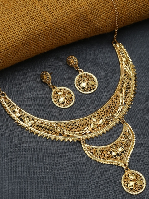

ZeroKaata Gold-Plated Layered Ethnic Jewellery Set