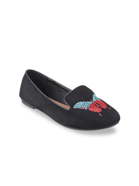 

Metro Women Black Embroidered Ballerinas