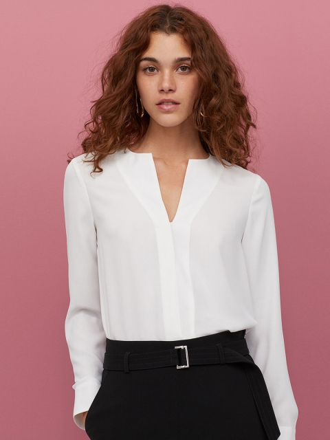 

H&M Women White Crepe Blouse