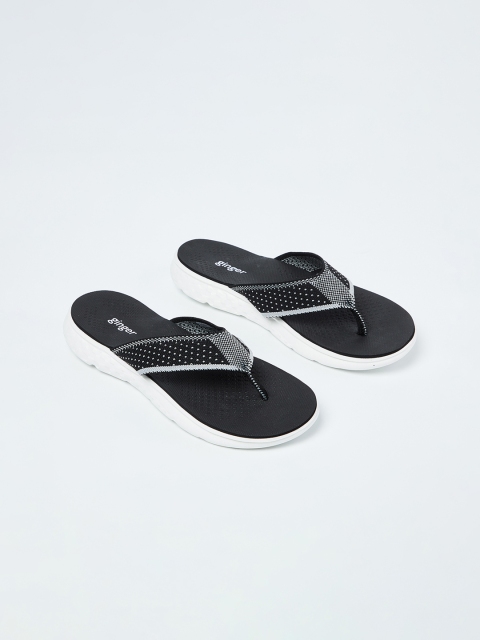 

Ginger by Lifestyle Women Black Self Design Thong Flip-Flops