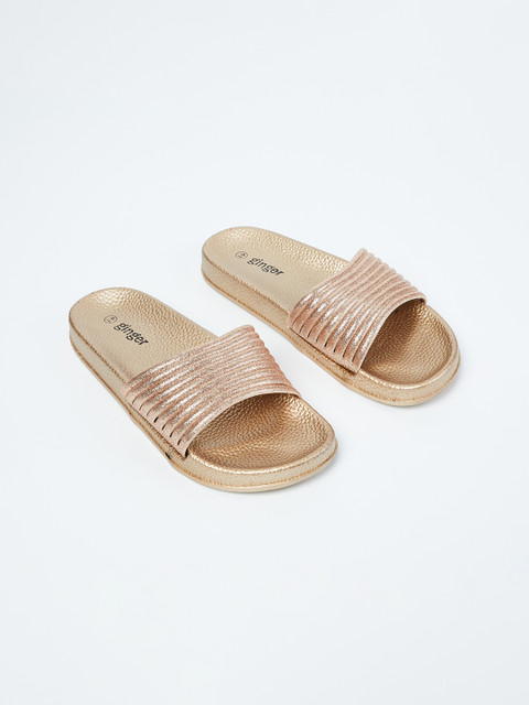 

Ginger by Lifestyle Women Gold-Toned Solid Sliders