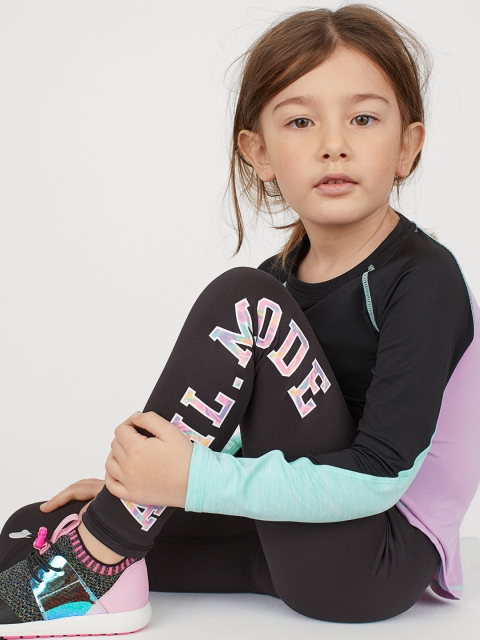 

H&M Girls Black & Lavender Sports Top
