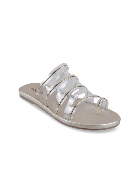 

Metro Women Gold-Toned & Transparent Solid One Toe Flats