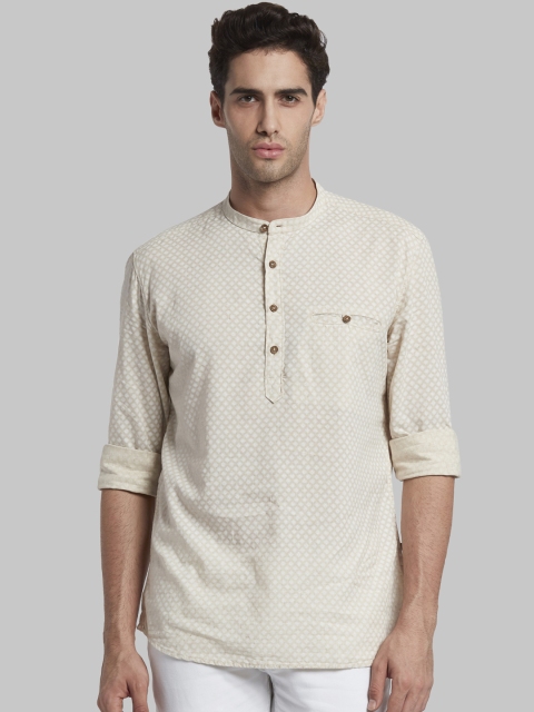 

Parx Men Beige Slim Fit Printed Casual Shirt
