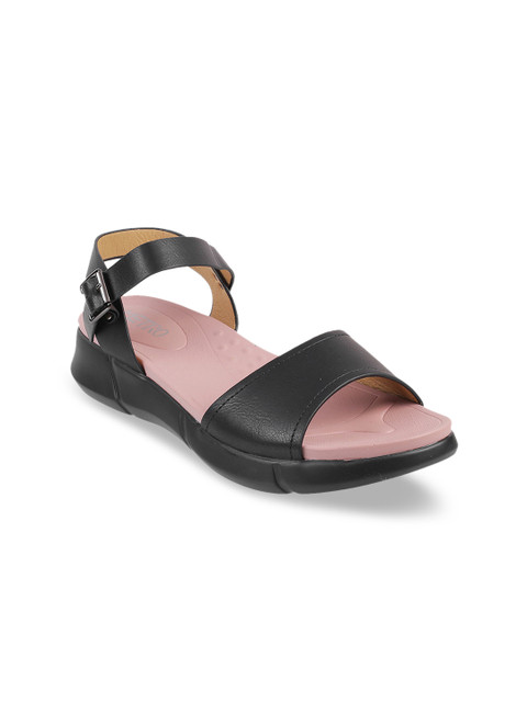 

Metro Women Black Solid Open Toe Flats