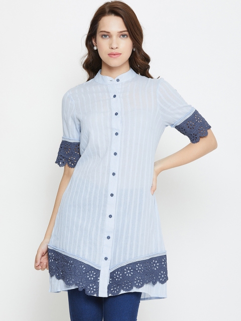 

Imfashini Women Blue Striped Tunic