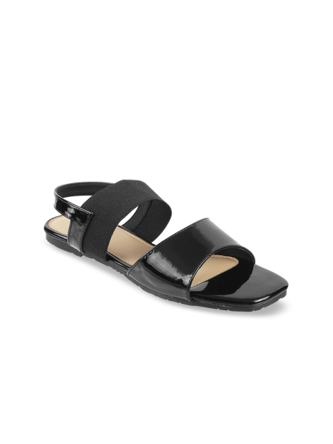 

Metro Women Black Solid Open Toe Flats