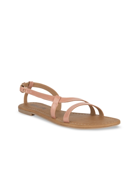 

SOLES Women Pink Solid Open Toe Flats