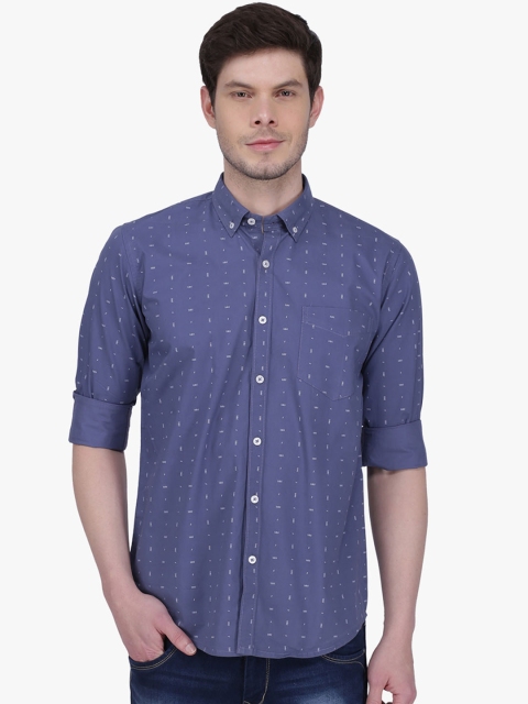 

Southbay Men Blue Smart Slim Fit Printed Casual Shirt