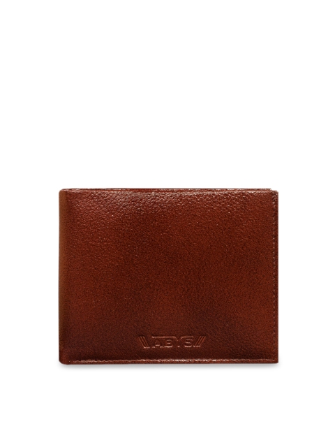

ABYS Men Brown Solid Leather Two Fold Wallet